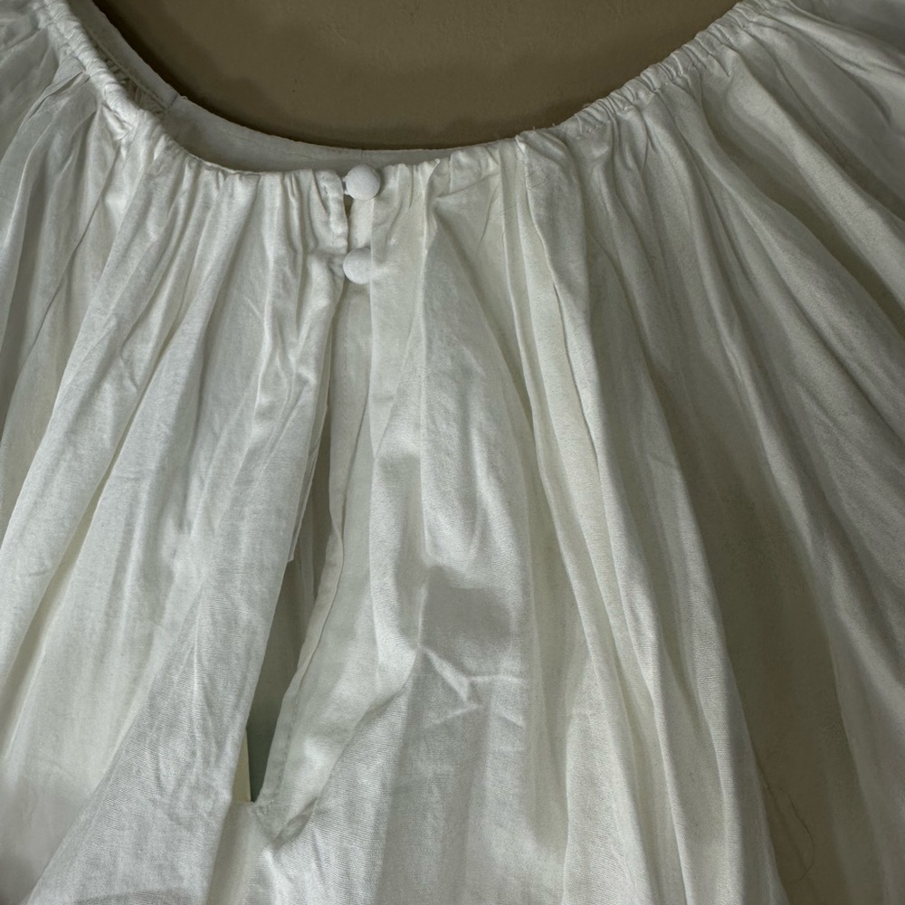 Maeve anthropology puffy Poplin Bubble Blouse white size 1x - Picture 5 of 6